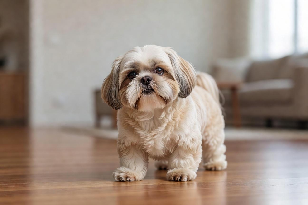 Bezpieczne urządzenie mieszkania dla psa rasy shih tzu