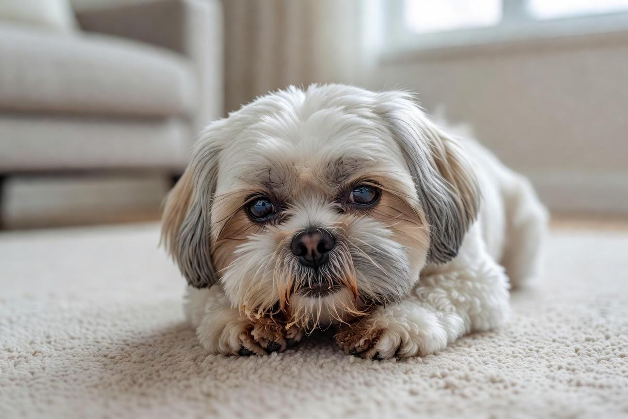 Dlaczego shih tzu ociera pyszczek o dywan i kiedy reagować
