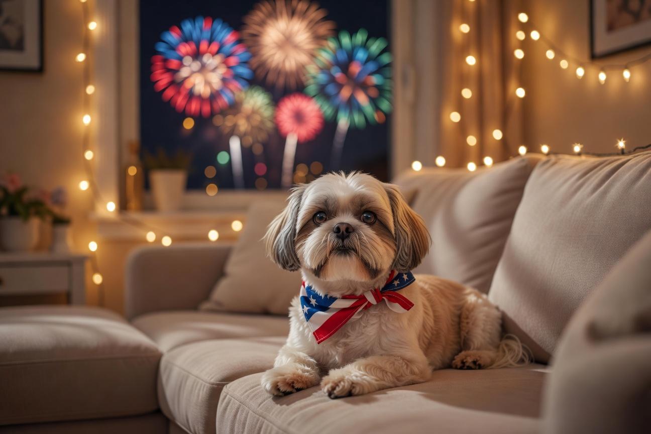 Jak bezpiecznie świętować 4 lipca z shih tzu w domu
