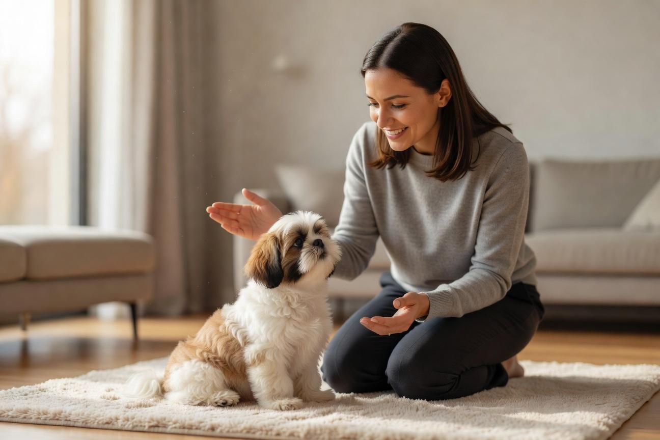 Jak nauczyć shih tzu komendy „zostań” krok po kroku