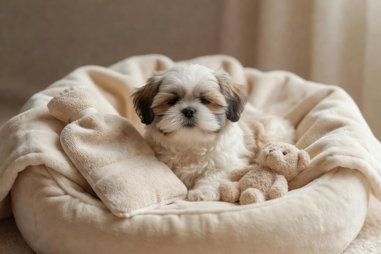 Pierwsza noc szczeniaka shih tzu w nowym domu