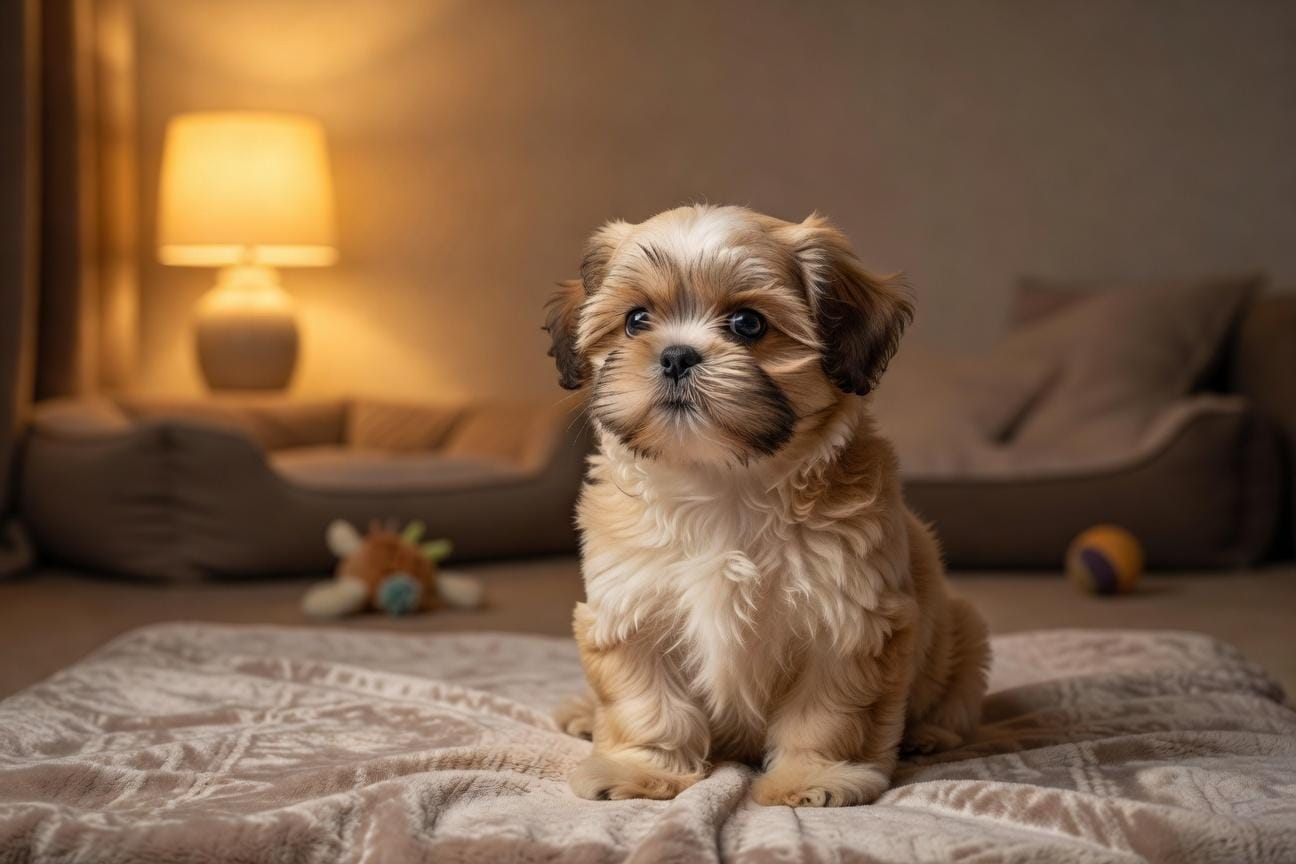Pierwsza noc szczeniaka shih tzu w nowym domu