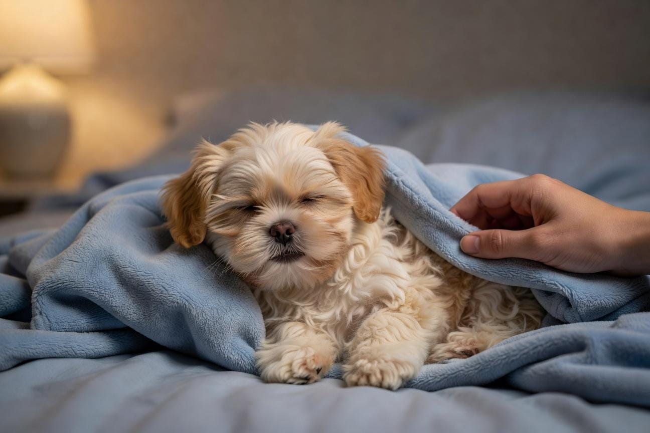 Pierwsza noc szczeniaka shih tzu w nowym domu