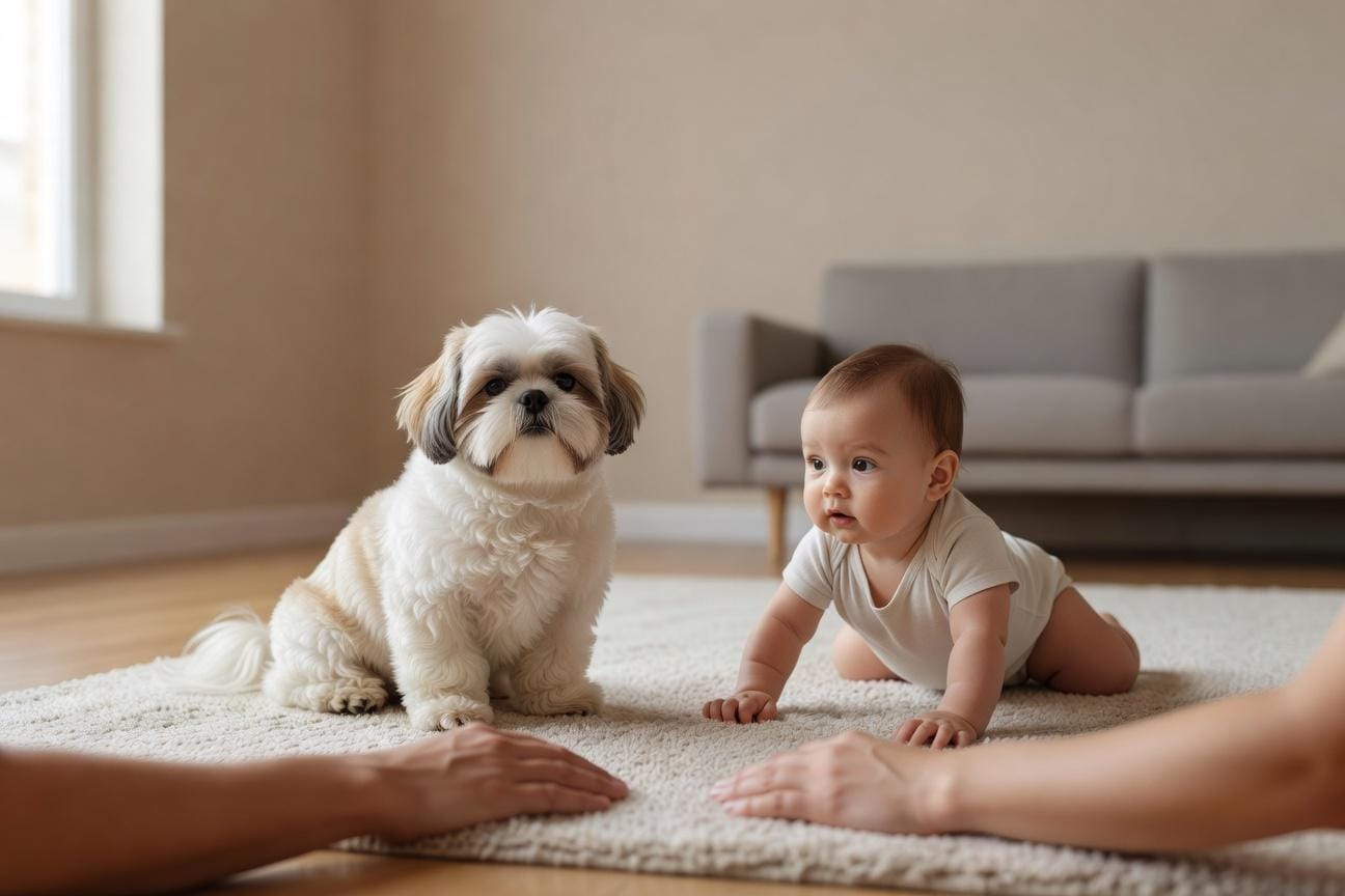 Shih tzu z niemowlęciem w domu – bezpieczeństwo i relacja