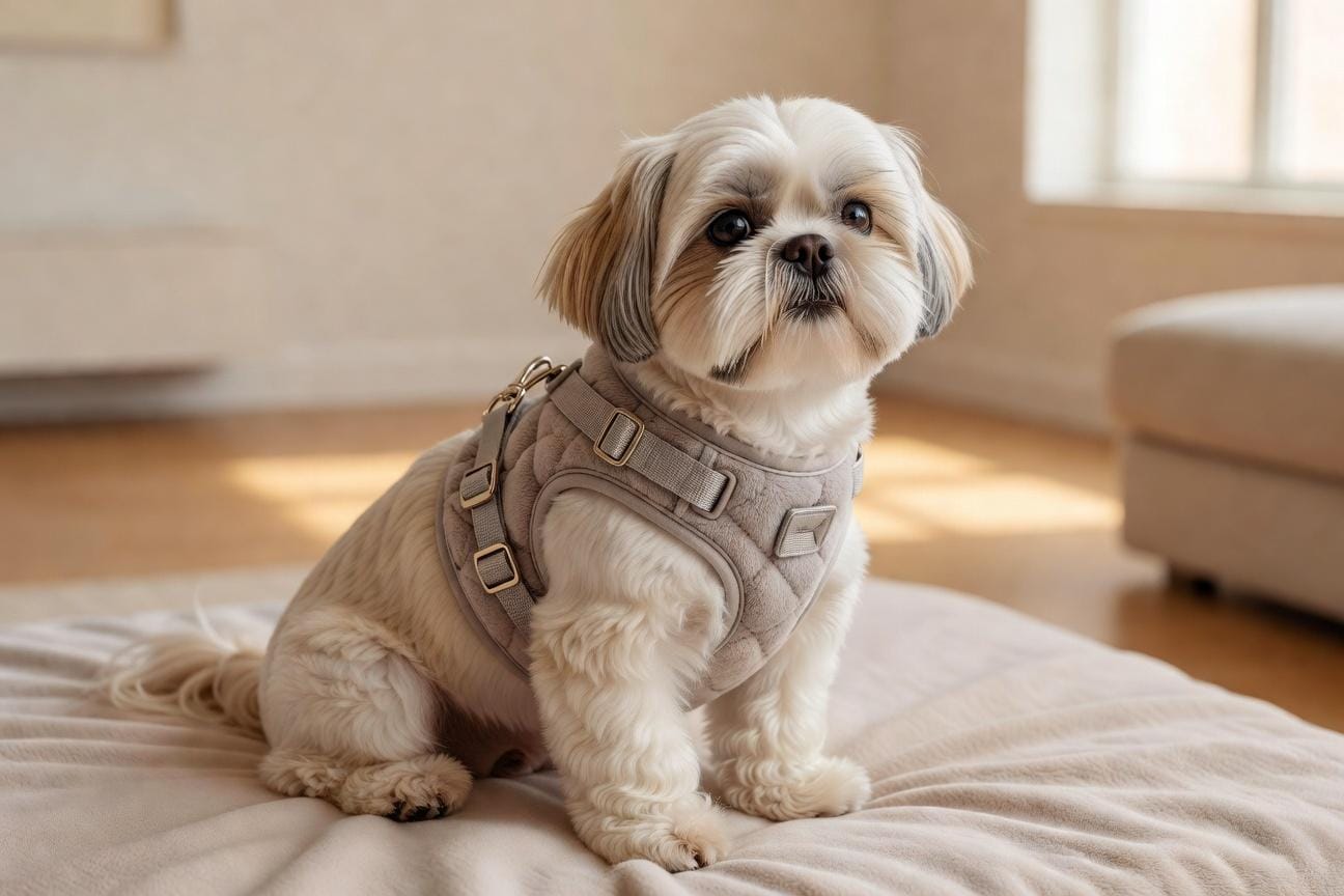 Szelki czy obroża dla shih tzu – co jest bezpieczniejsze