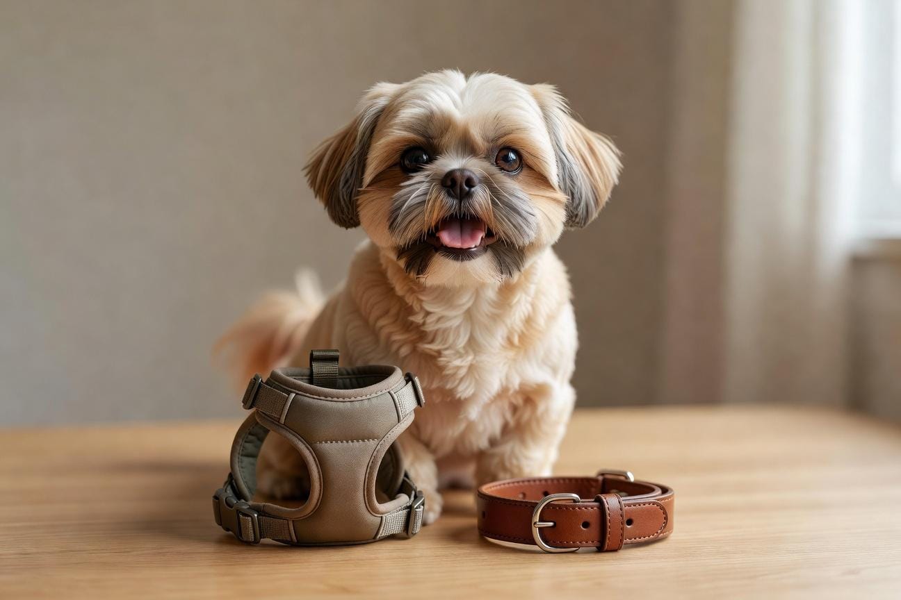 Szelki czy obroża dla shih tzu – co jest bezpieczniejsze