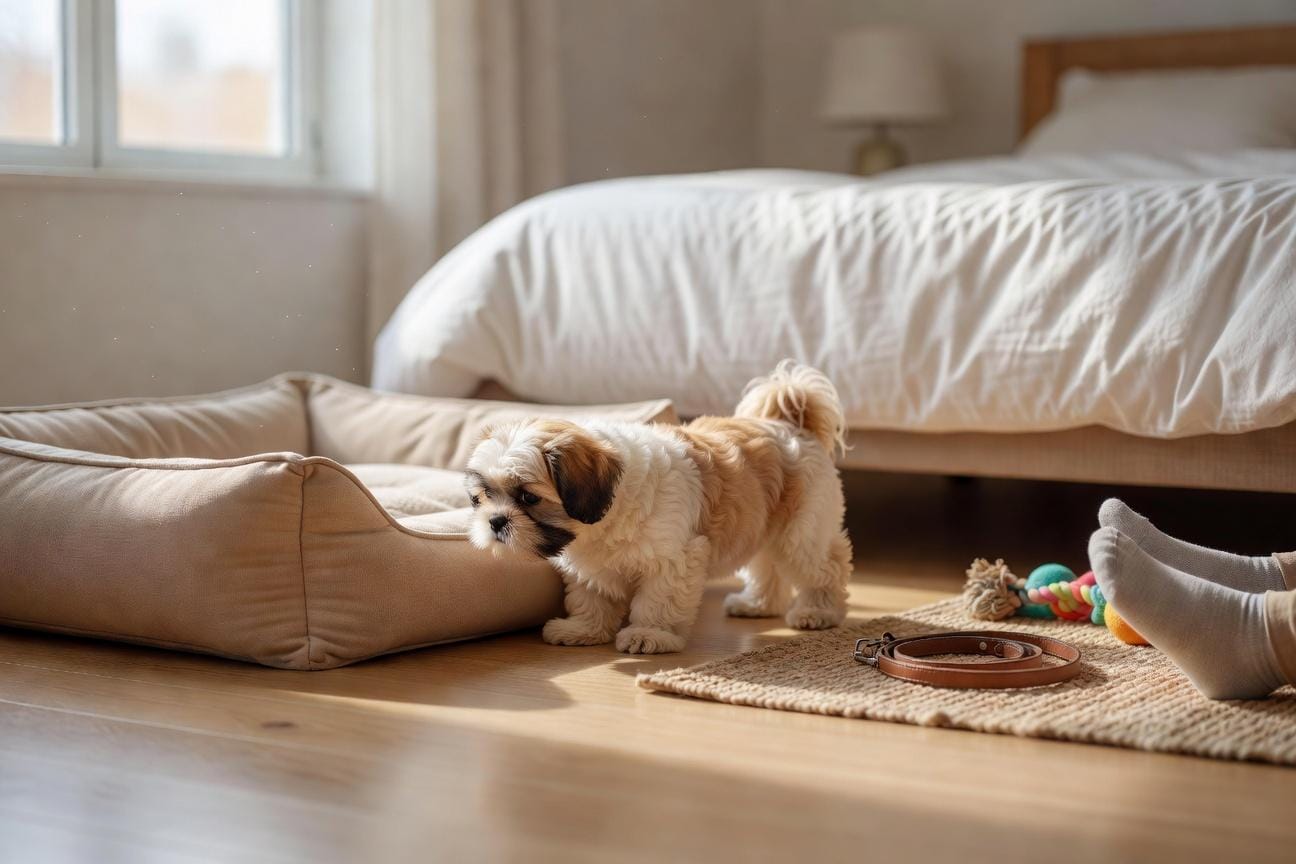 Szkolenie i wychowanie shih tzu w mieszkaniu w bloku